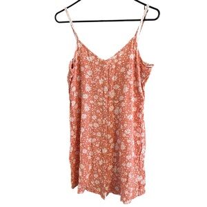 AERIE Coral Daisy Print Floral Mini Dress